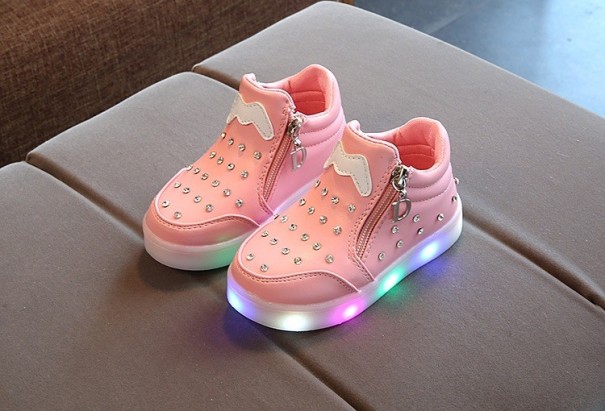 Meisjesschoenen met strass steentjes roze 23