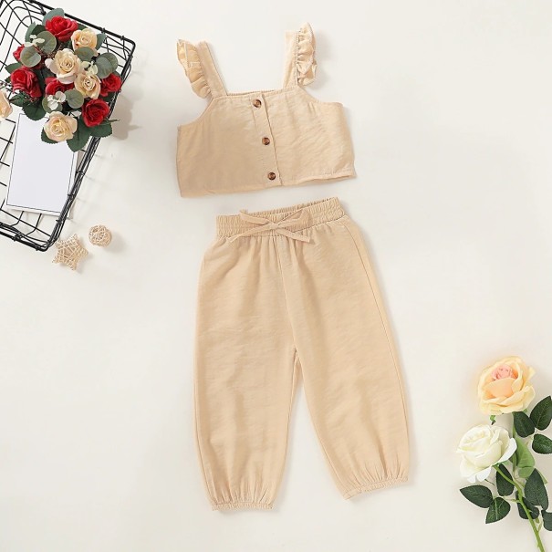 Meisjestop en broek L1220 beige 3