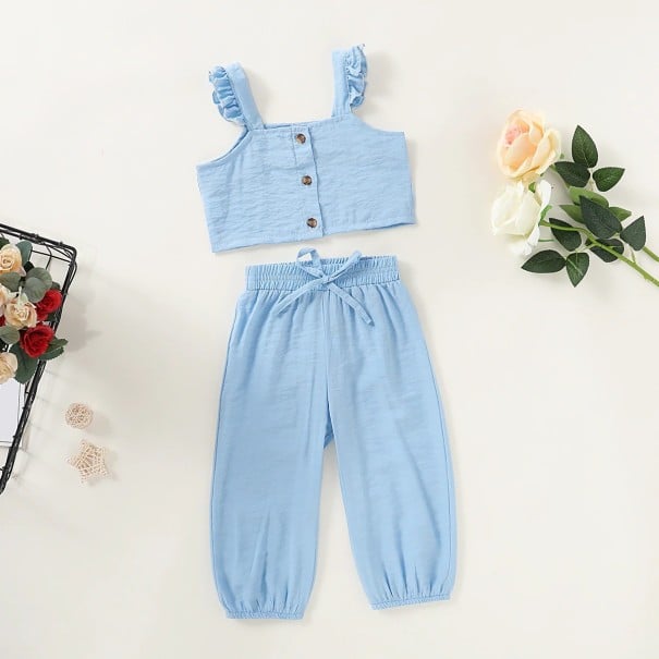 Meisjestop en broek L1220 lichtblauw 6
