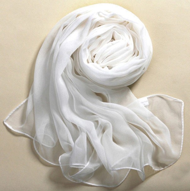 Měkký hedvábný šátek - Bílý 1