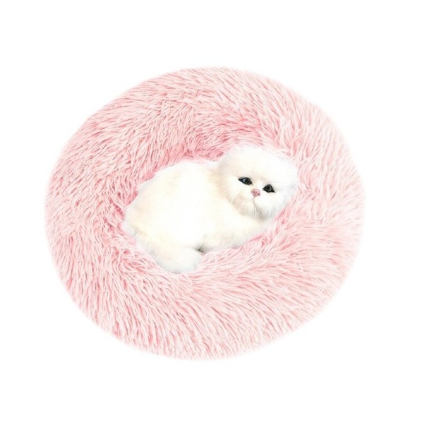 Měkký pelíšek pro kočky a malé psy světle růžová 50 cm