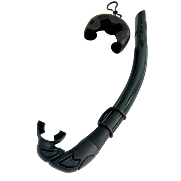 Měkký silikonový šnorchl 37,5 cm pro dospělé Přenosný skládací šnorchl na potápění a šnorchlování Ergonomický náustek Lehká konstrukce černá