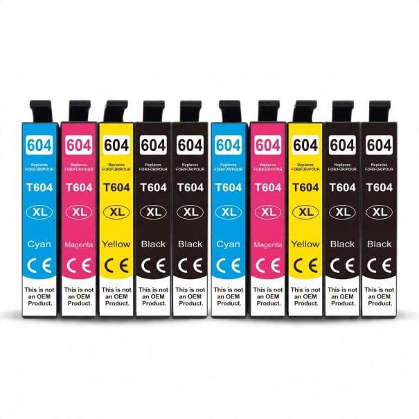 Μελάνες Epson 604XL 10 τμχ Συμβατές T604XL Με τσιπ 4x Μαύρο Κυανό Μαγεντί και Κίτρινο Για XP-2200 XP-3200 XP-4200 WF-2910 1