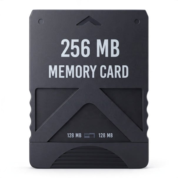 Memory Card for Sony PS2 256 MB Two Sections of 128 MB with Switch Plastic Black For PlayStation 2 For Storing Game Saves 1
