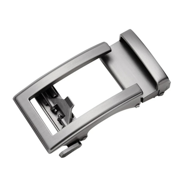 Men's Automatic Metal Alloy Buckle for Leather Belt 3.3–3.5 cm Interchangeable Buckle Elegant Metal Buckle for Formal and Casual Belts silver