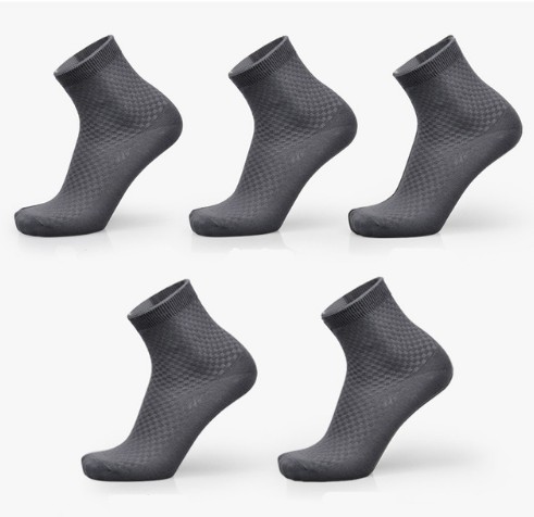 Men's Bamboo Fibre Socks - 5 Pairs grey