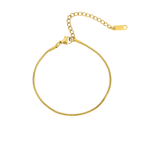 Men's Bracelet with Snake Bone Stainless Steel 17-22 cm 1.2 mm Elegant Design Modern Jewellery for Men Unique Bracelet Made of Quality Steel gold