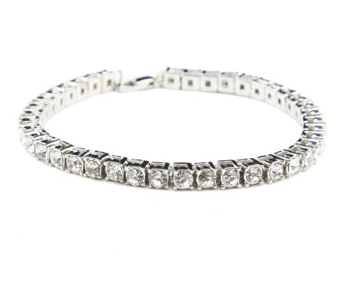 Men's Bracelet with Stones silver