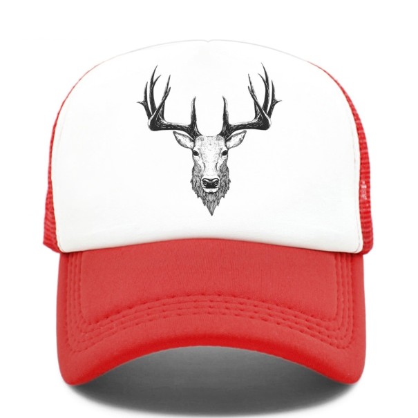 Men's Cap with Deer T256 red