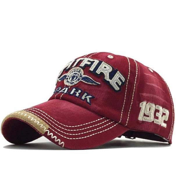 Men's Cap with Inscription dark red