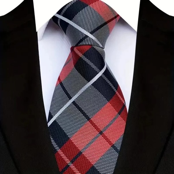 Men's Checked Tie 145 x 8 cm Stylish Tie for Business and Social Events Quality Material Elegant Men's Accessory 1
