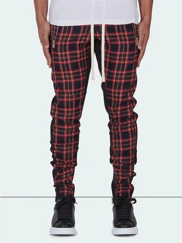 Men's Checked Trousers F1422 L 1