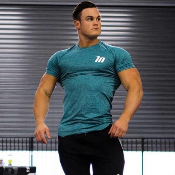 Men's Compression T-Shirt F1774 turquoise L