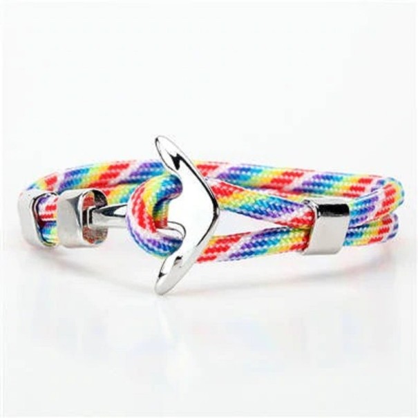 Men's Cord Bracelet with Anchor 1