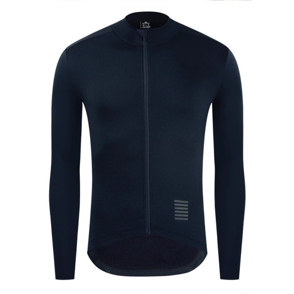 Men's Cycling Sports Jersey with Long Sleeves and Zip for Cycling, Sports and Outdoor Activities dark blue XS