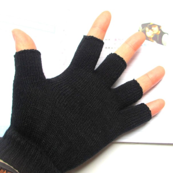 Men's Fingerless Gloves Black A1 1