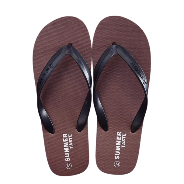Men's Flip-Flops with Toe Strap Lightweight Summer Slippers Made of EVA Flat Sole Classic Simple Cut For the Beach by the Pool brown 42-43
