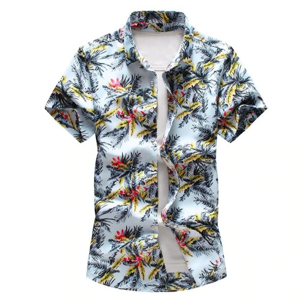 Men's Floral Shirt F602 M 5