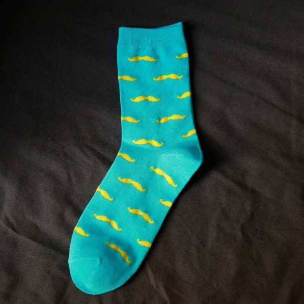 Men's Funny Socks with Moustaches blue