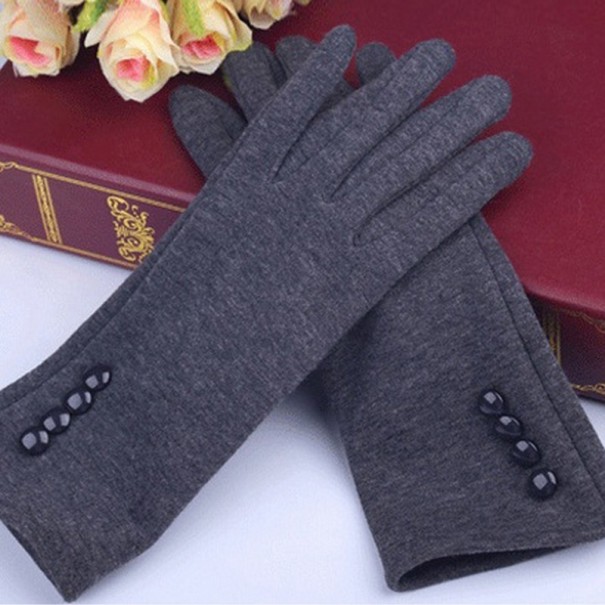 Men's Gloves with Buttons dark grey