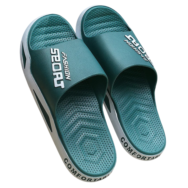 Men's Home Slippers with Breathable Sole Lightweight Comfortable Footwear for Summer Ventilated Slippers Soft Material Stylish Airy Design green 44-45