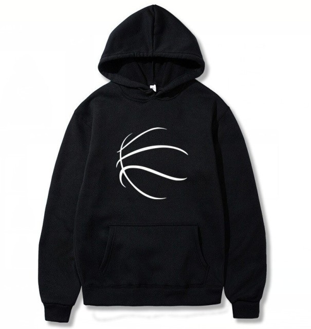 Men's Hoodie with Ball Print black XS