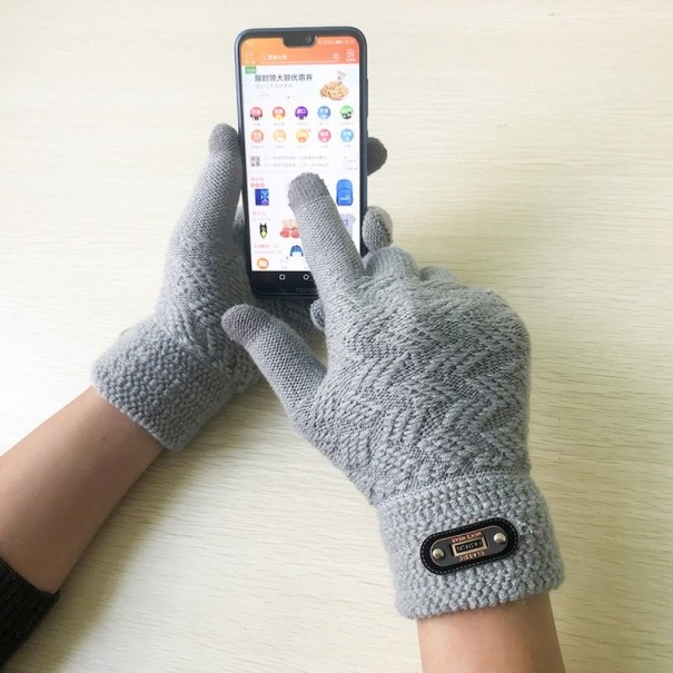 Men's Knitted Gloves grey