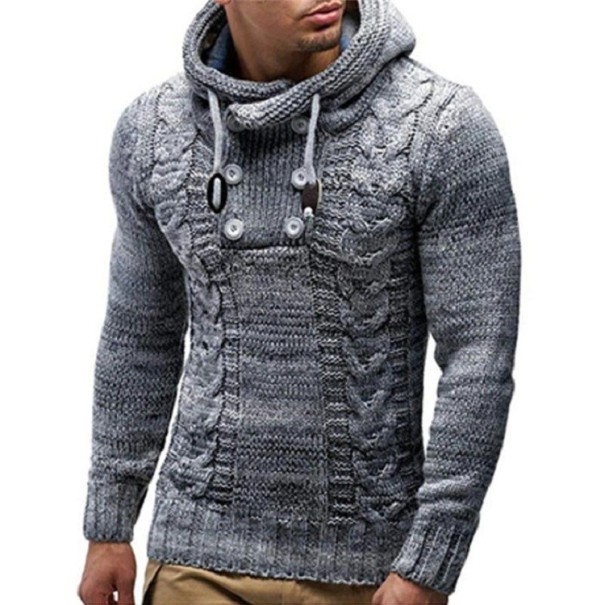 Men's Knitted Sweater light grey XL