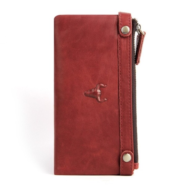 Men's Large Leather Wallet M612 red