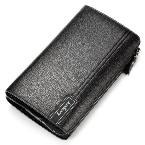 Men's Large Leather Wallet M654 black