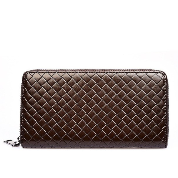 Men's Large Leather Wallet M657 dark brown
