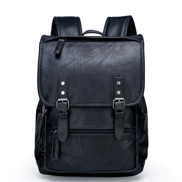 Men's Leather Backpack E1157 black