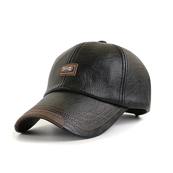 Men's Leather Cap black