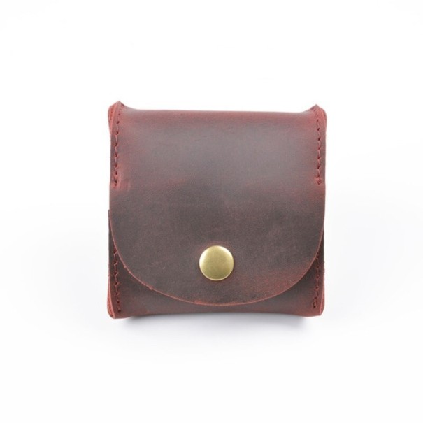 Men's Leather Mini Wallet M622 brick red