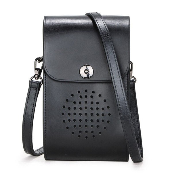 Men's Leather Shoulder Bag T425 black