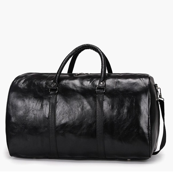 Men's Leather Travel Bag black