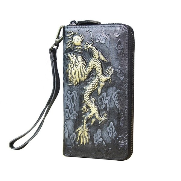 Men's Leather Wallet with Dragon 1