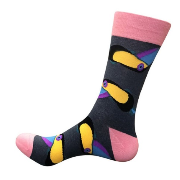 Men's Long Socks with Animals pink