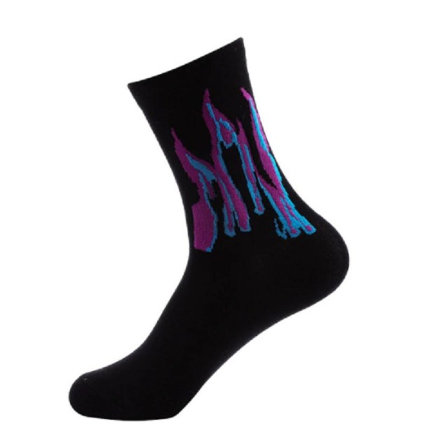 Men's Long Socks with Flames 4