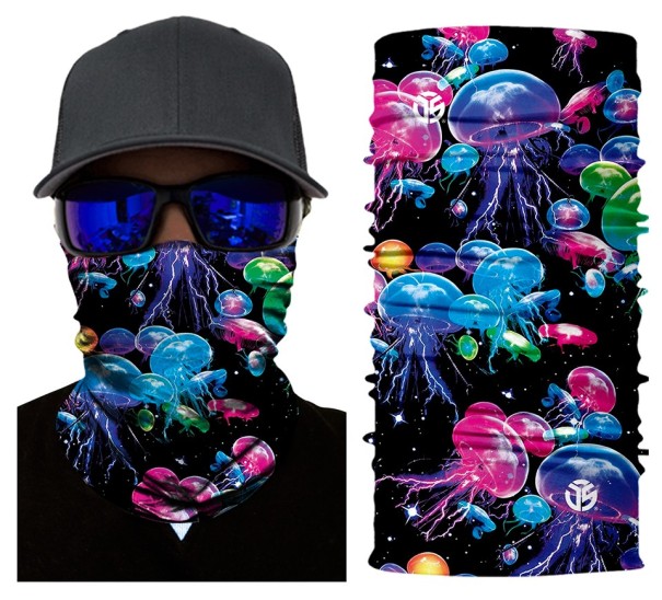 Men's Neck Warmer with Jellyfish Print 1