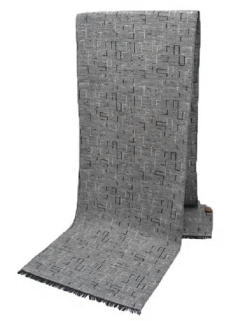 Men's Patterned Scarf - Grey 1