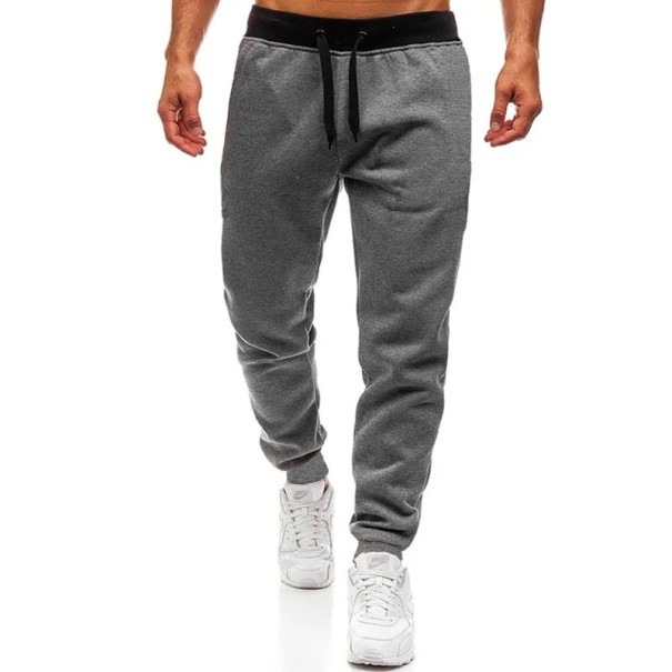 Men's Plain Sweatpants with Drawstring Polyester Comfortable and Practical for Everyday Wear and Leisure dark grey XL