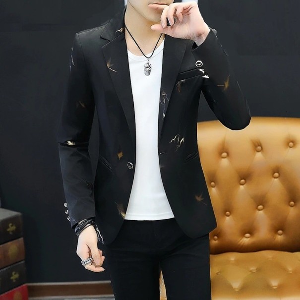 Men's Printed Blazer F318 black M