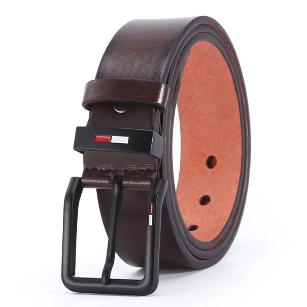 Men's PU Leather Belt 120 x 3.8 cm with Alloy Metal Buckle Elegant Fashion Accessory for Jeans and Suits Adjustable Belt for Men dark brown