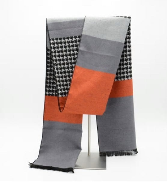 Men's Quality Scarf with Pattern J1429 orange