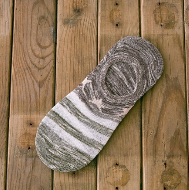 Men's Short Socks with Stripes and Stars coffee brown