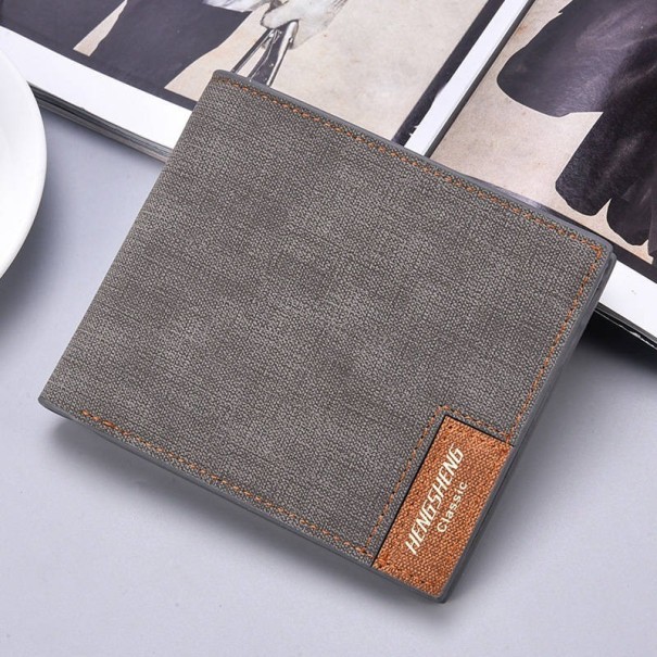 Men's Small Leather Wallet M449 grey