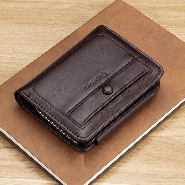 Men's Small Leather Wallet M480 dark brown