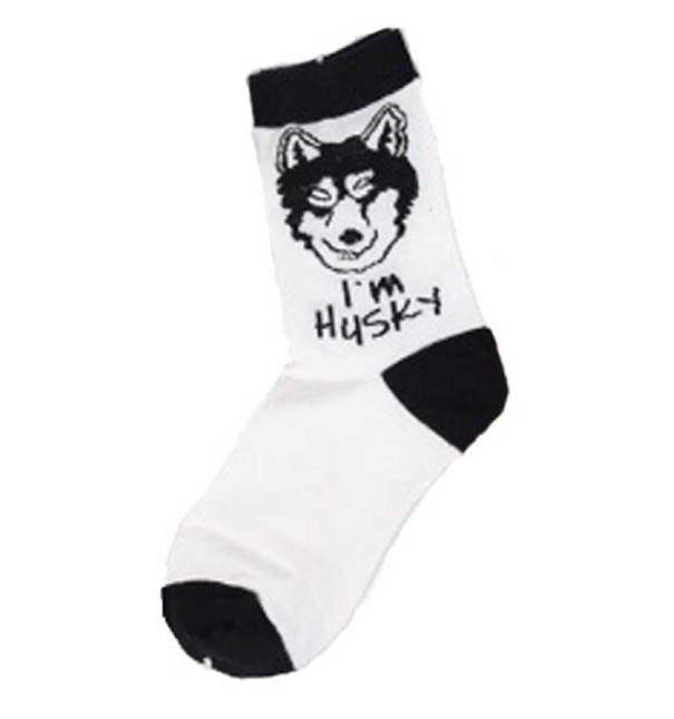 Men's Socks with Dog white
