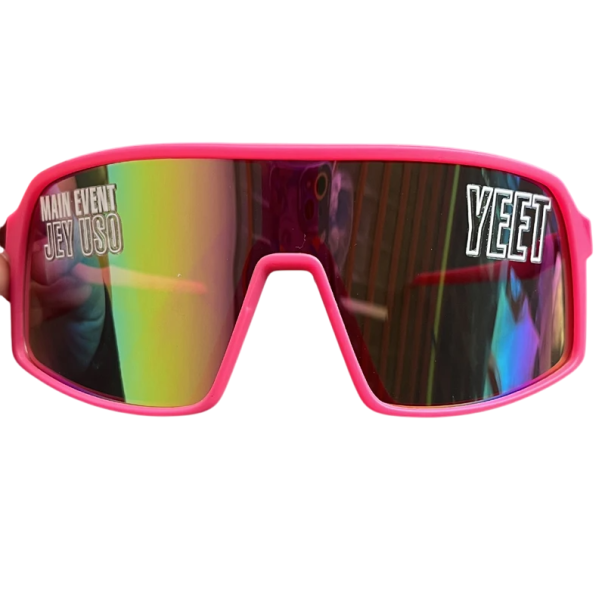 Men's Sports Sunglasses 14 x 6 x 14 cm Plastic Protective Glasses with Writing Lightweight Frame Outdoor Cycling Running Hiking pink